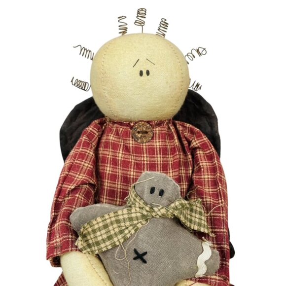 Honey and Me Lisa Liffick Primitive Angel Doll and Gingerbread Man Christmas - Picture 2 of 7